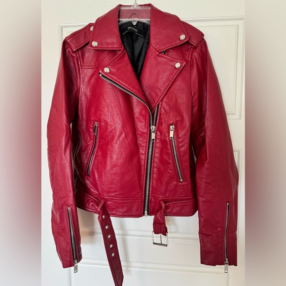 Zara Basic Women’s (Vintage) Leather Biker Jacket Size XS NWOT - Picture 1 of 8